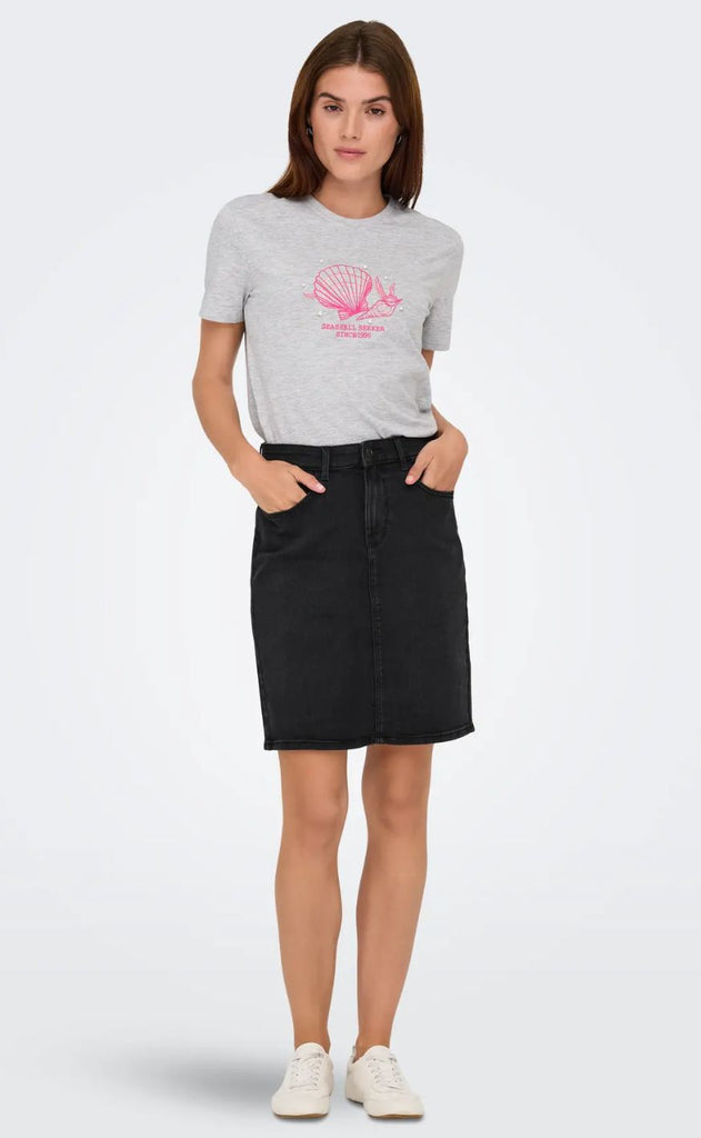 ONLY T-shirt - Kita Shell - Grey