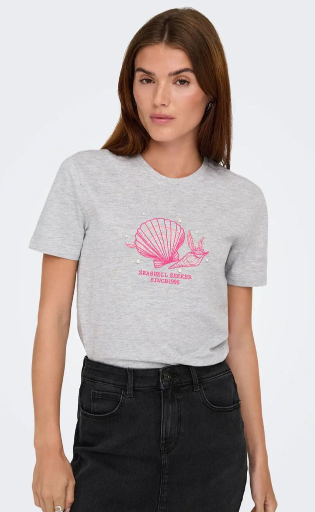 ONLY T-shirt - Kita Shell - Grey