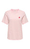 ONLY T-shirt - Livina - Rosy Touch/ Cloud Dancer/ Raspberry