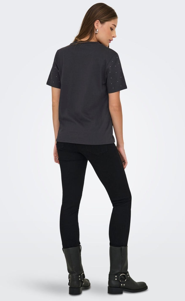 ONLY T-shirt - Monja Studs - Phantom Studs