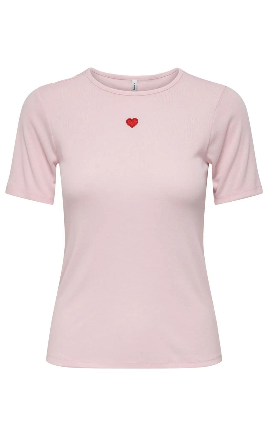 ONLY Top - Elli - Parfait Pink Heart