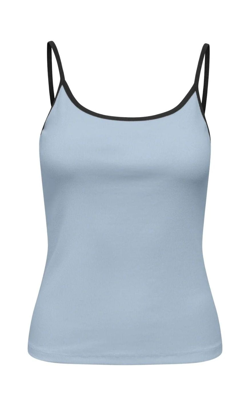 ONLY Top - Fenja - Cashmere Blue/Black Neck