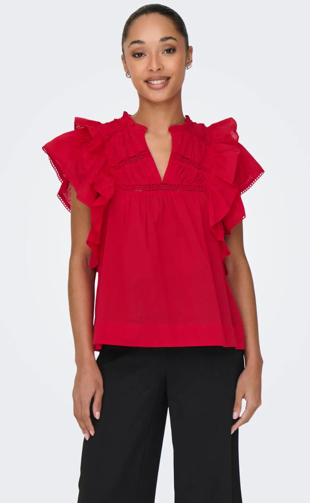 ONLY Top - Sunny - High Risk Red