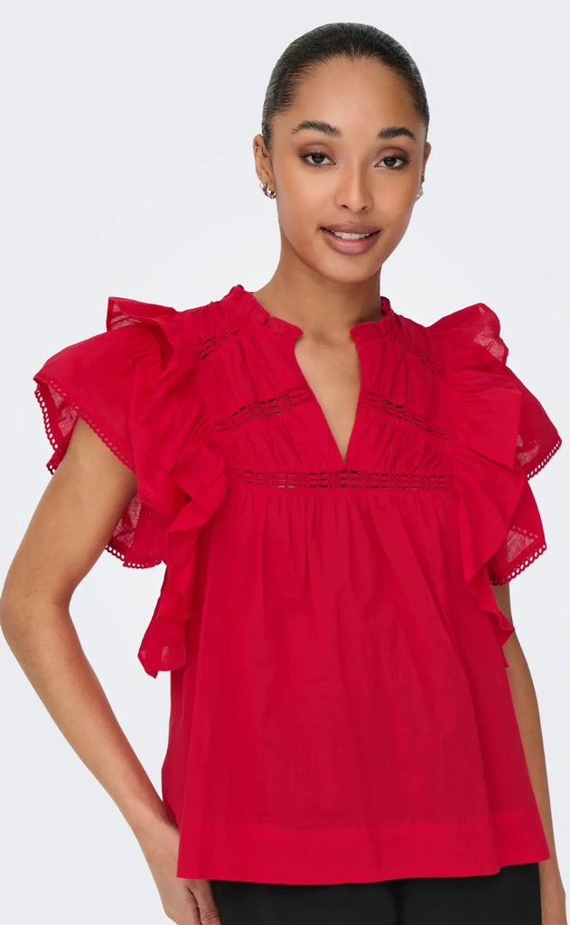 ONLY Top - Sunny - High Risk Red