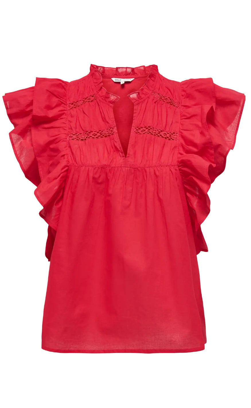 ONLY Top - Sunny - High Risk Red