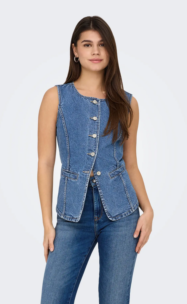 ONLY Vest - Giulina - Medium Blue Denim