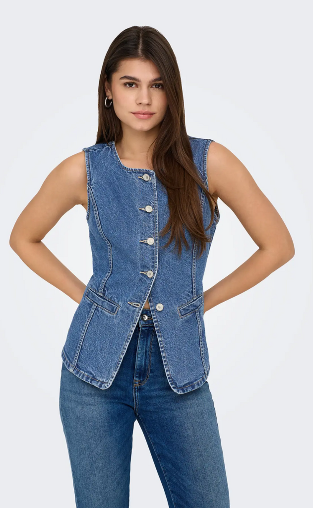 ONLY Vest - Giulina - Medium Blue Denim