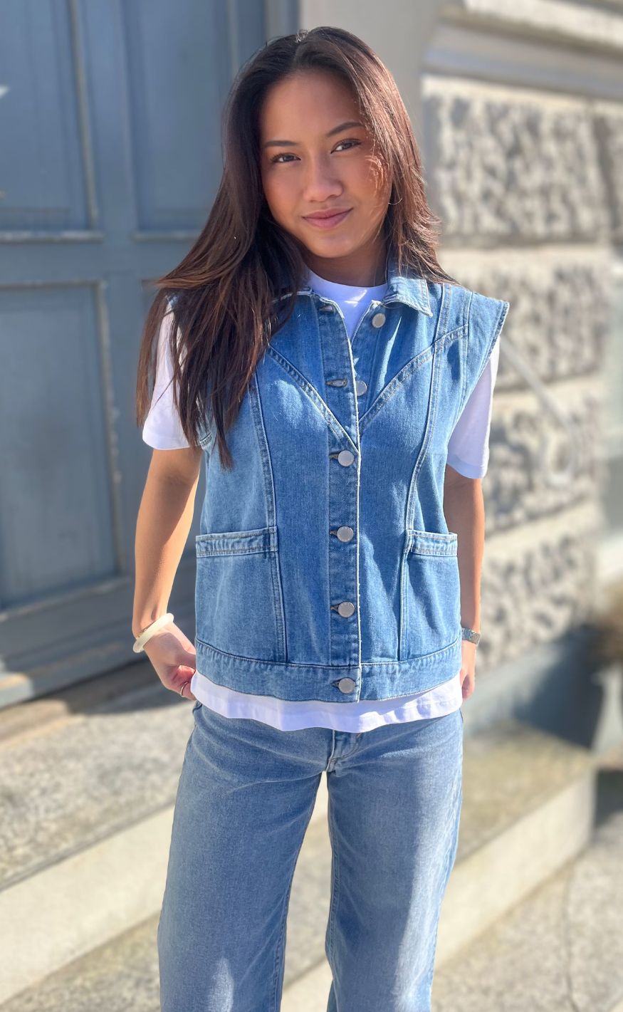 ONLY Vest - Kennedy - Medium Blue Denim