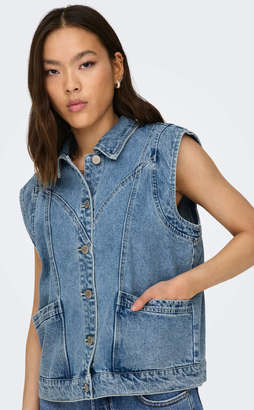 ONLY Vest - Kennedy - Medium Blue Denim