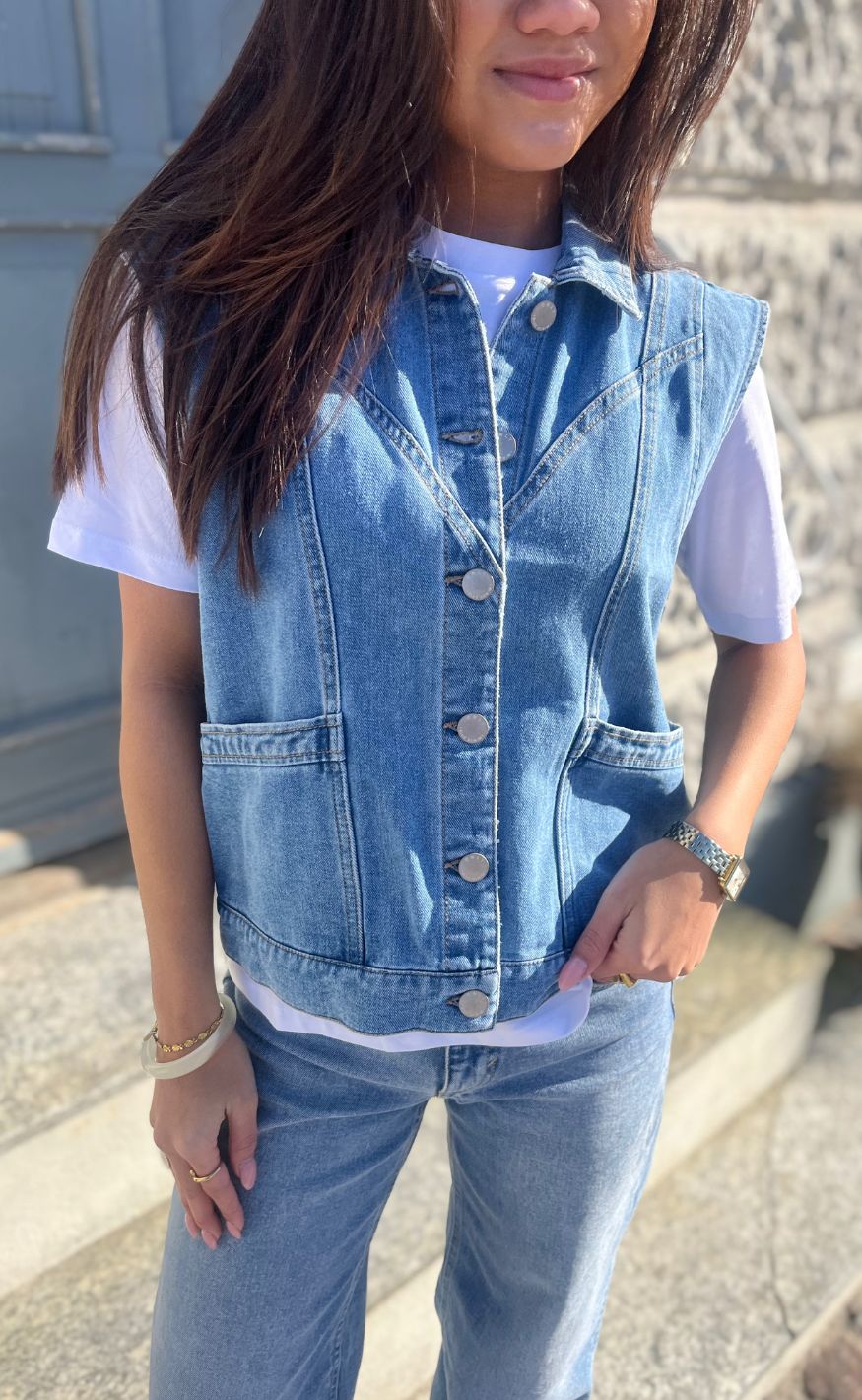 ONLY Vest - Kennedy - Medium Blue Denim