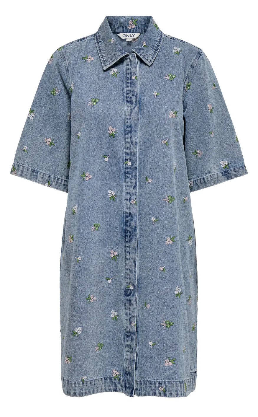 Only Kjole - Vera Belle - Light Blue Flower