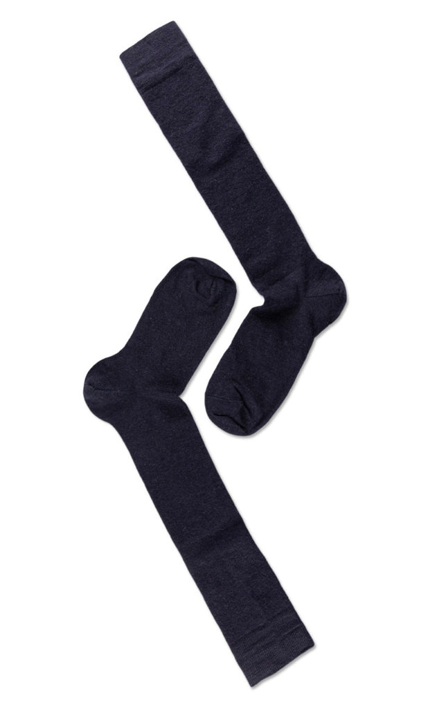 Oroblu Strømper - Note Flat Knit Wool Knee High - Navy