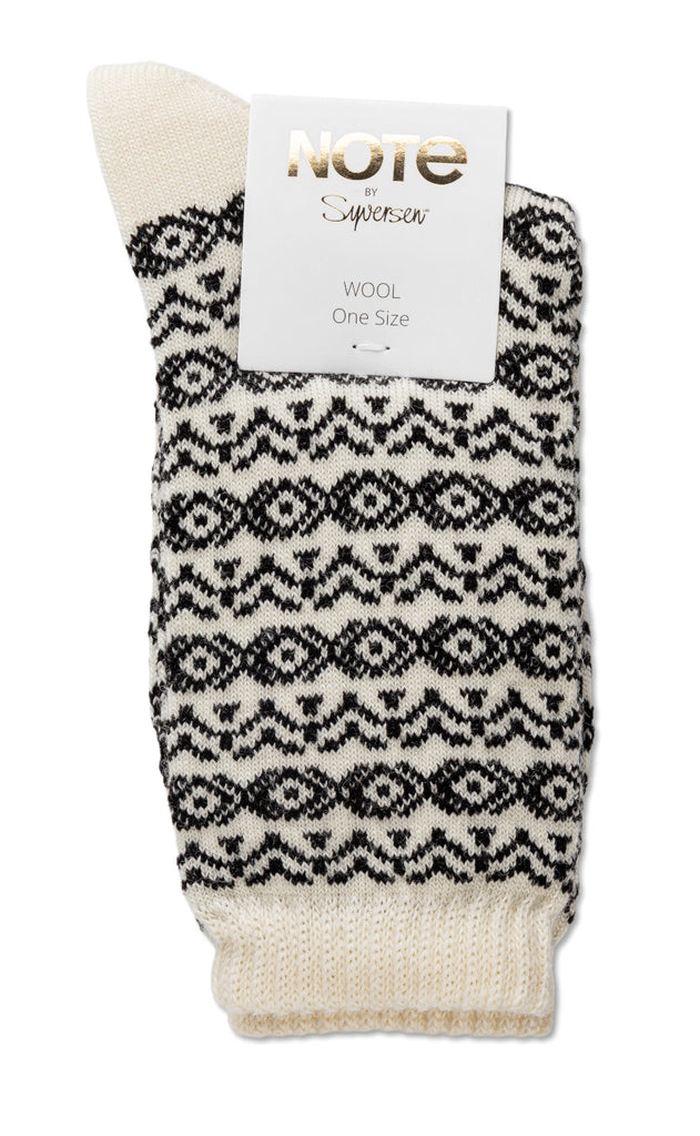 Oroblu Strømper - Woman Wool Pattern - Off White / Black