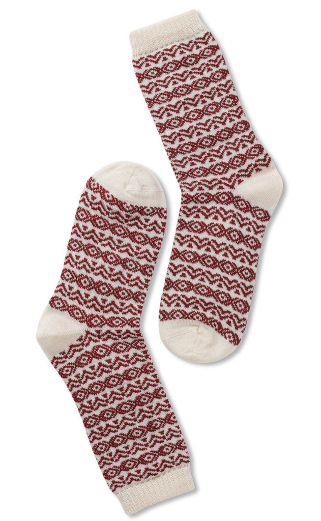 Oroblu Strømper - Woman Wool Pattern - Off White / Burgundy