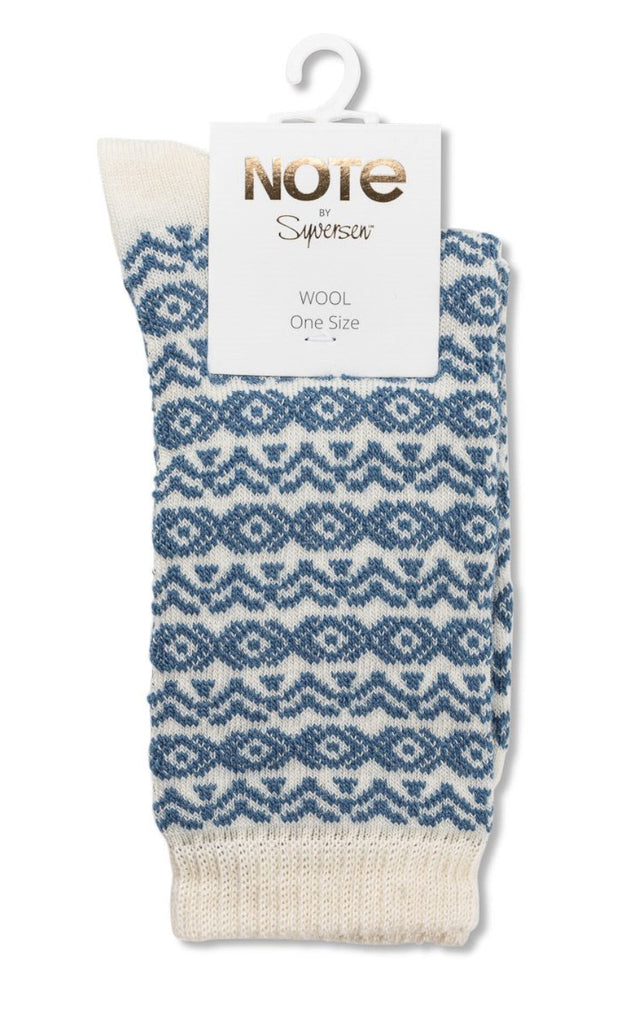 Oroblu Strømper - Woman Wool Pattern - Off White / Jeansblue