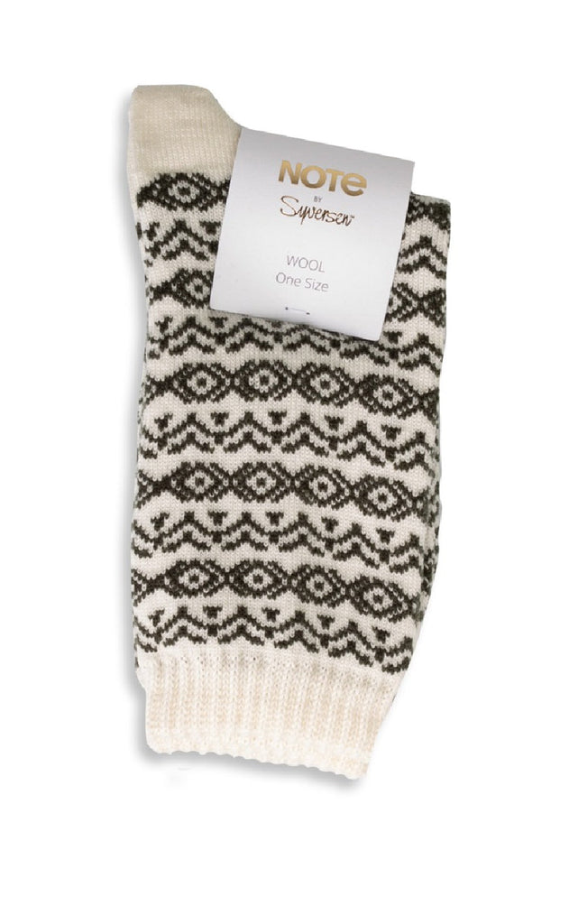 Oroblu Strømper - Woman Wool Pattern - Off White/ Olive