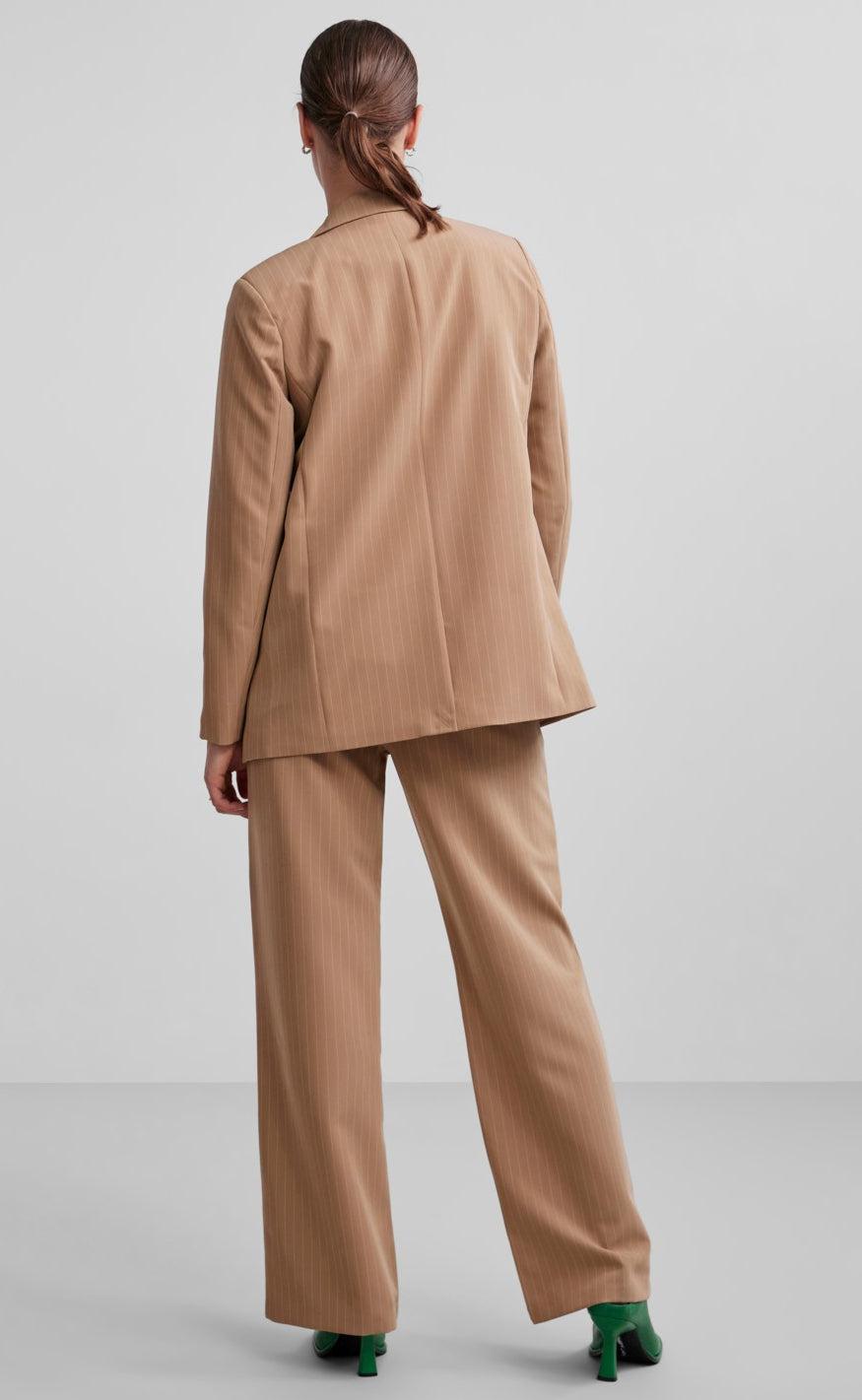 PIECES Blazer - Bossy - Silver Mink/Pinstripe