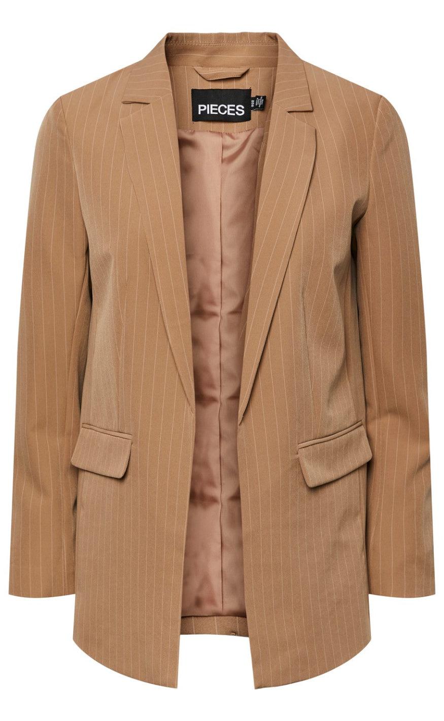 PIECES Blazer - Bossy - Silver Mink/Pinstripe