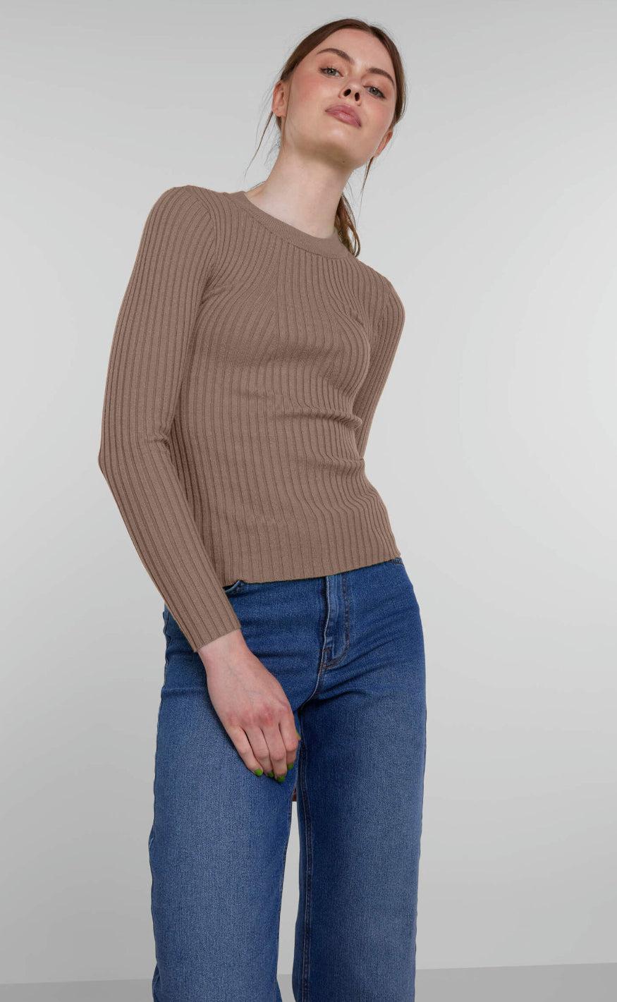 PIECES Bluse - Crista - Fossil