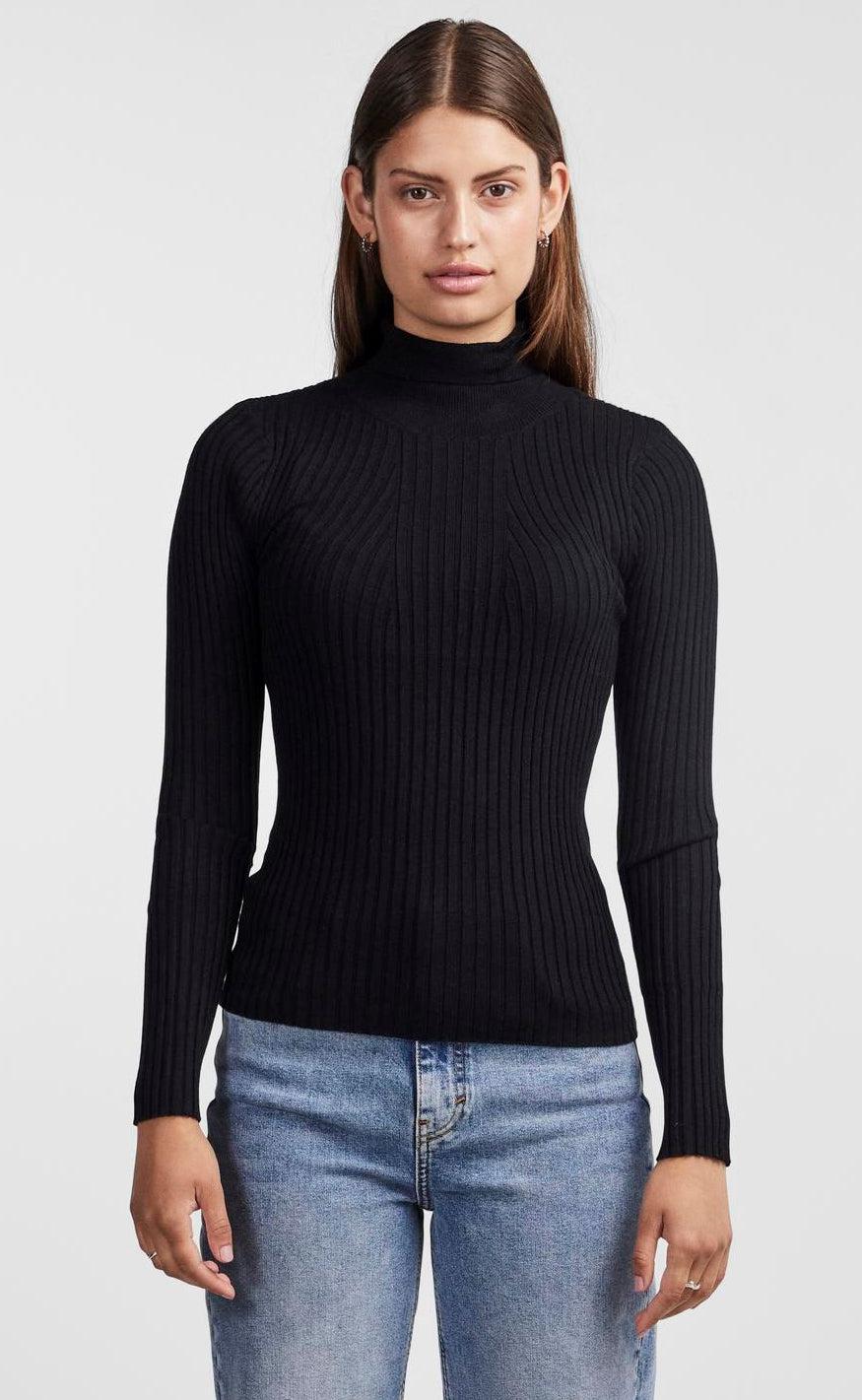 PIECES Bluse - Crista High - Black