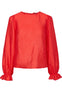 PIECES Bluse - Olina LS Reversible - High Risk Red