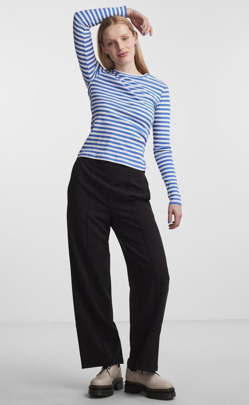 PIECES Bluse - Ruka - French Blue/Cloud Dancer
