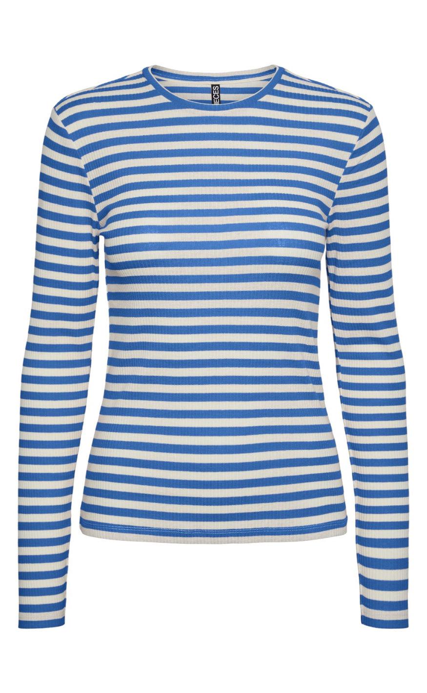 PIECES Bluse - Ruka - French Blue/Cloud Dancer