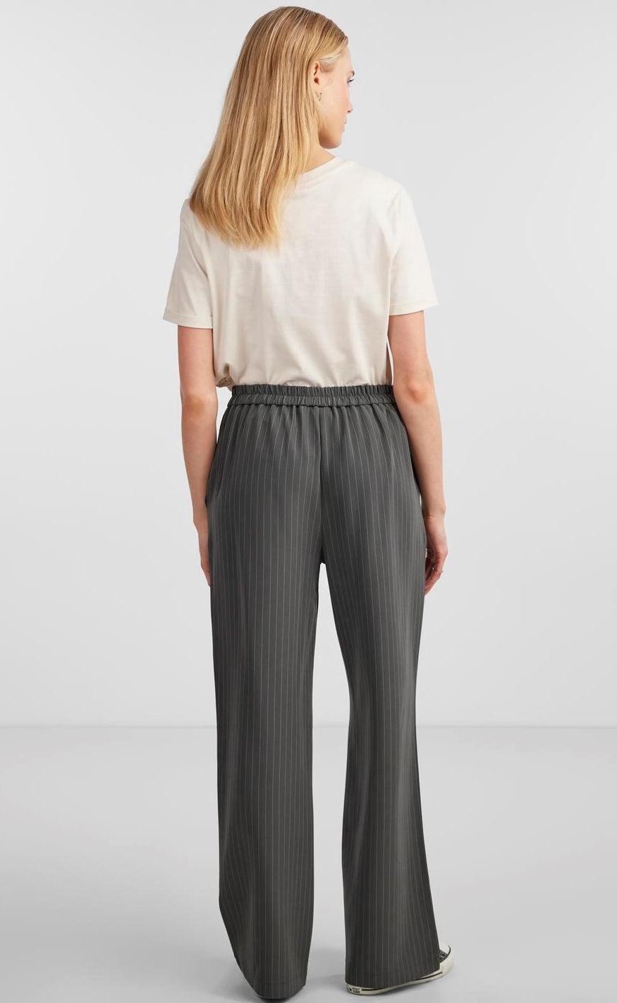 PIECES Bukser - Bossy - Magnet/Pinstripe