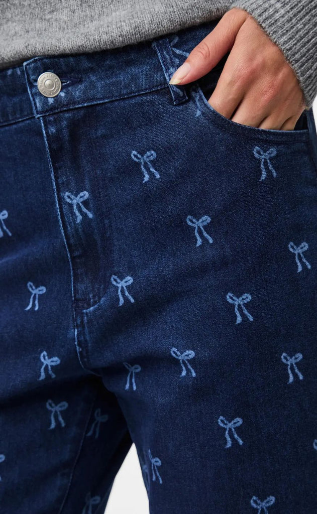 PIECES Bukser - Malume HW - Dark Blue Denim