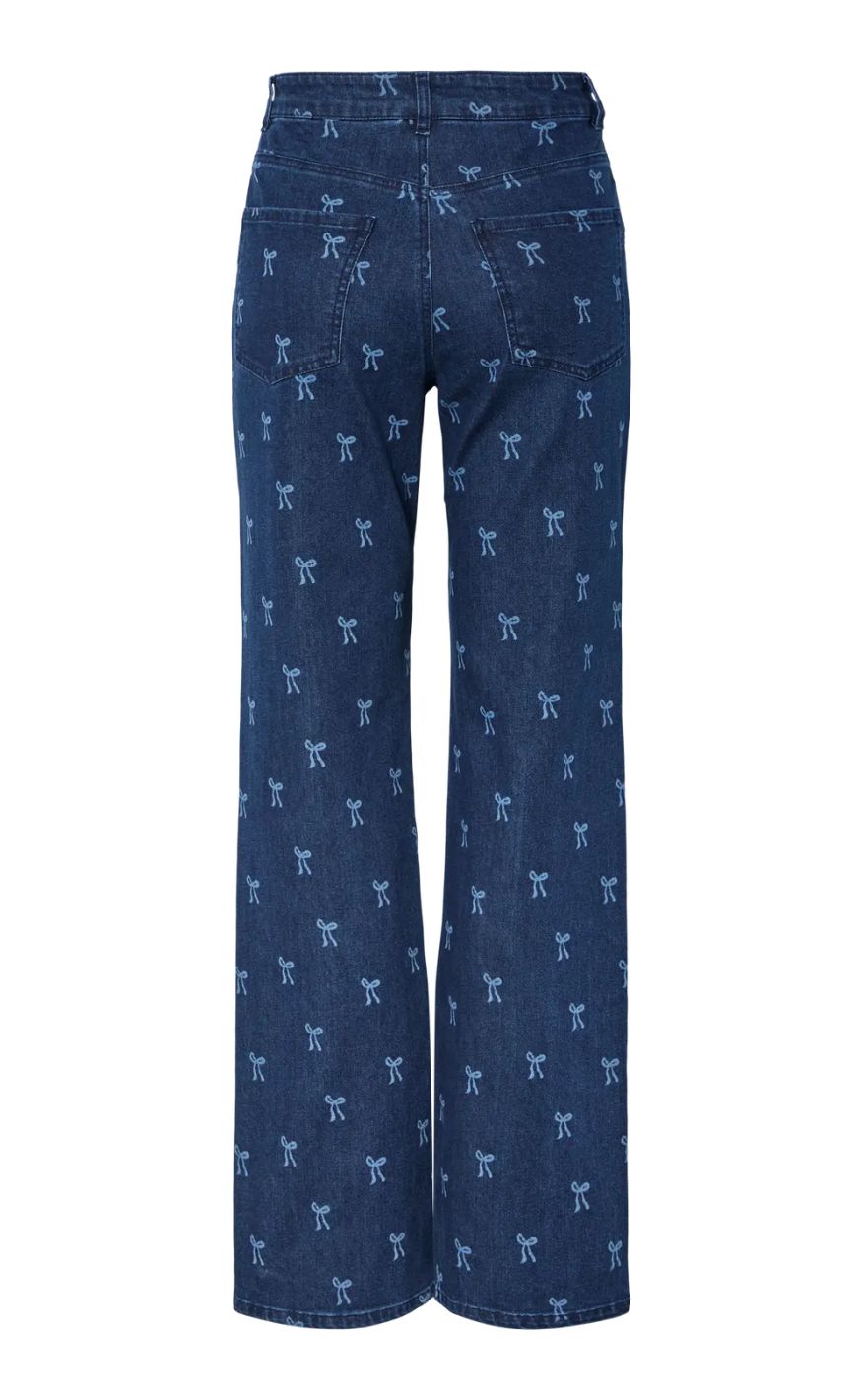PIECES Bukser - Malume HW - Dark Blue Denim