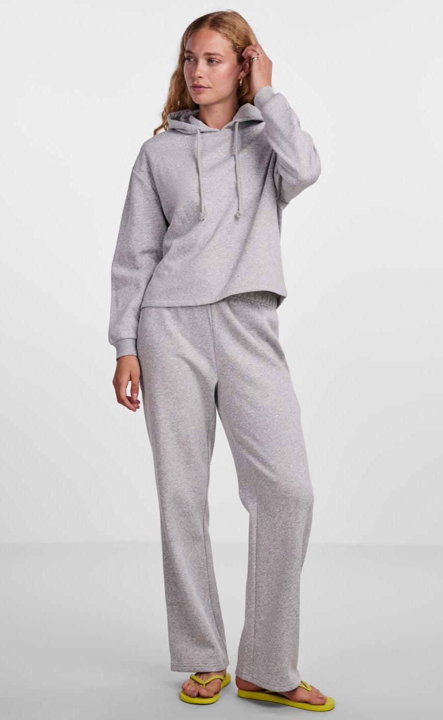 PIECES Hoodie - Chilli - Light Grey Melange