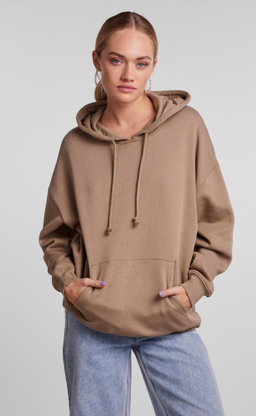 PIECES Hoodie - Chilli - Silver Mink
