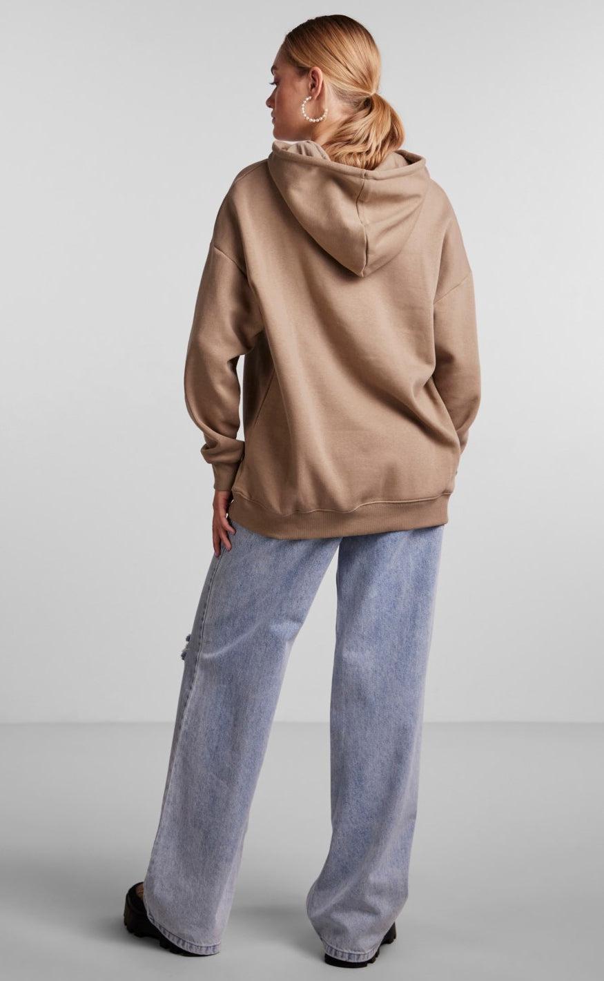 PIECES Hoodie - Chilli - Silver Mink