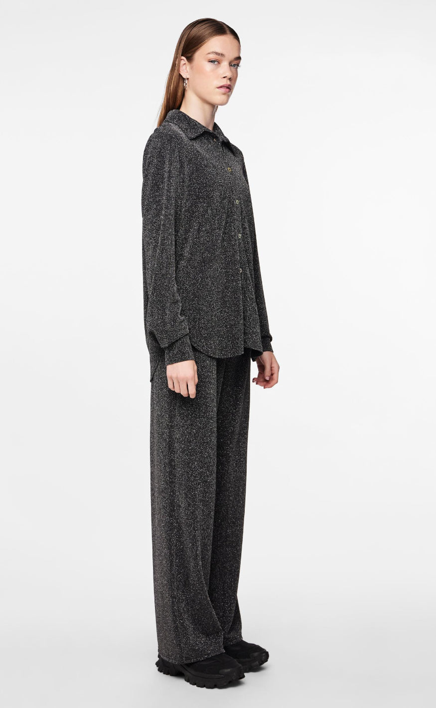 PIECES Skjorte - Pia - Black/Silver