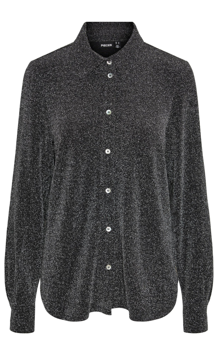 PIECES Skjorte - Pia - Black/Silver