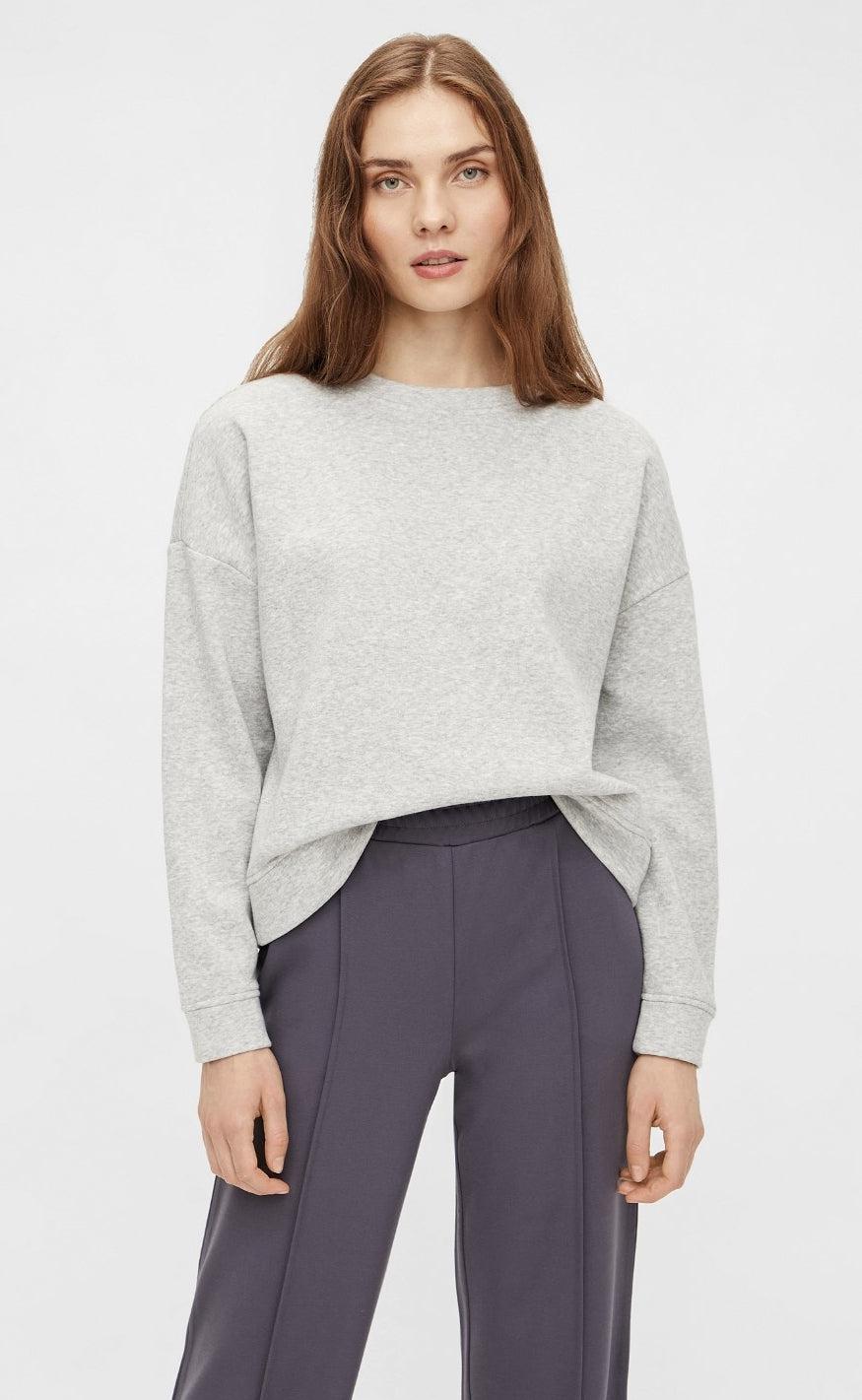 PIECES Sweatshirt - Chilli - Light Grey Melange