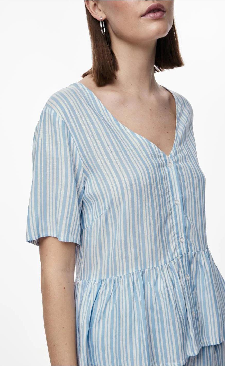 PIECES Top - Alvina - Blue Bell
