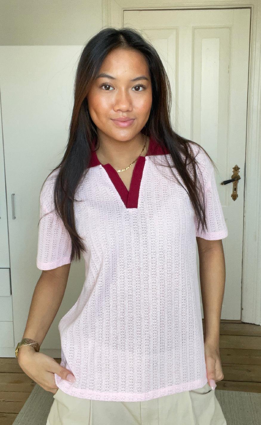 PIECES Top - Alysia - Pink Tulle/Rhubarb