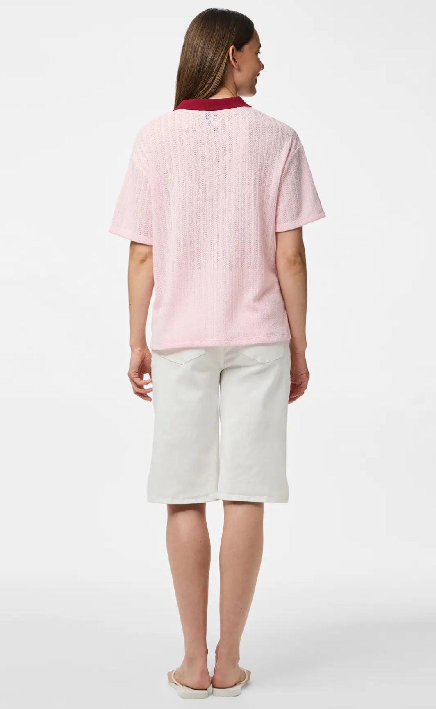 PIECES Top - Alysia - Pink Tulle/Rhubarb