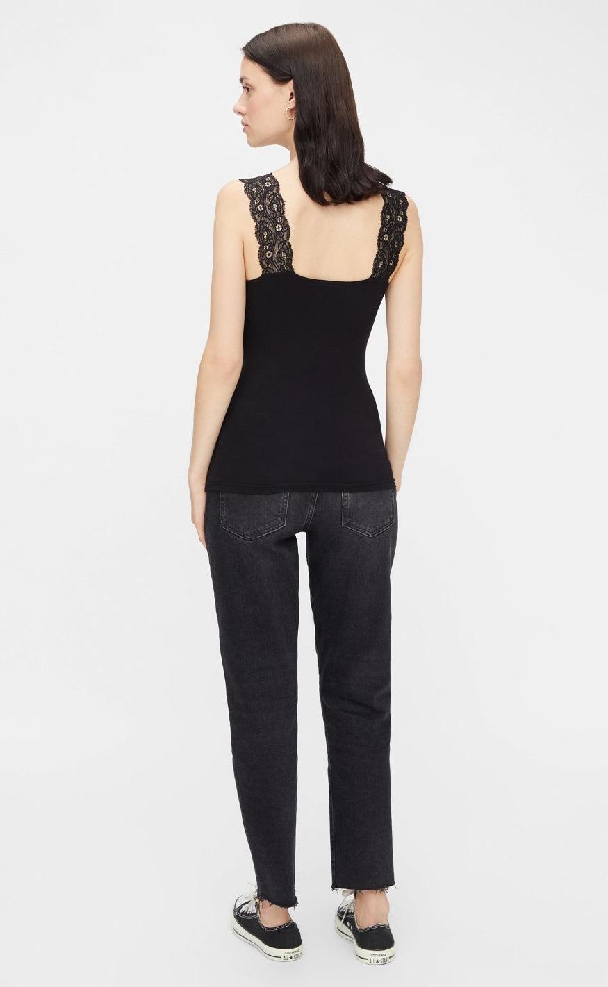PIECES Top - Barbera - Black