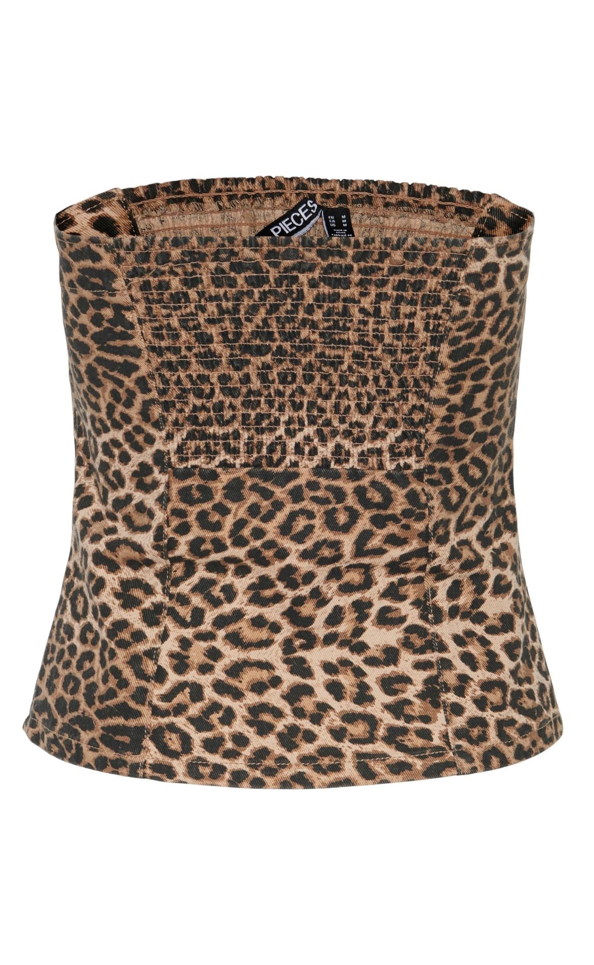 PIECES Top - Ginger Zip - Black Leo Denim