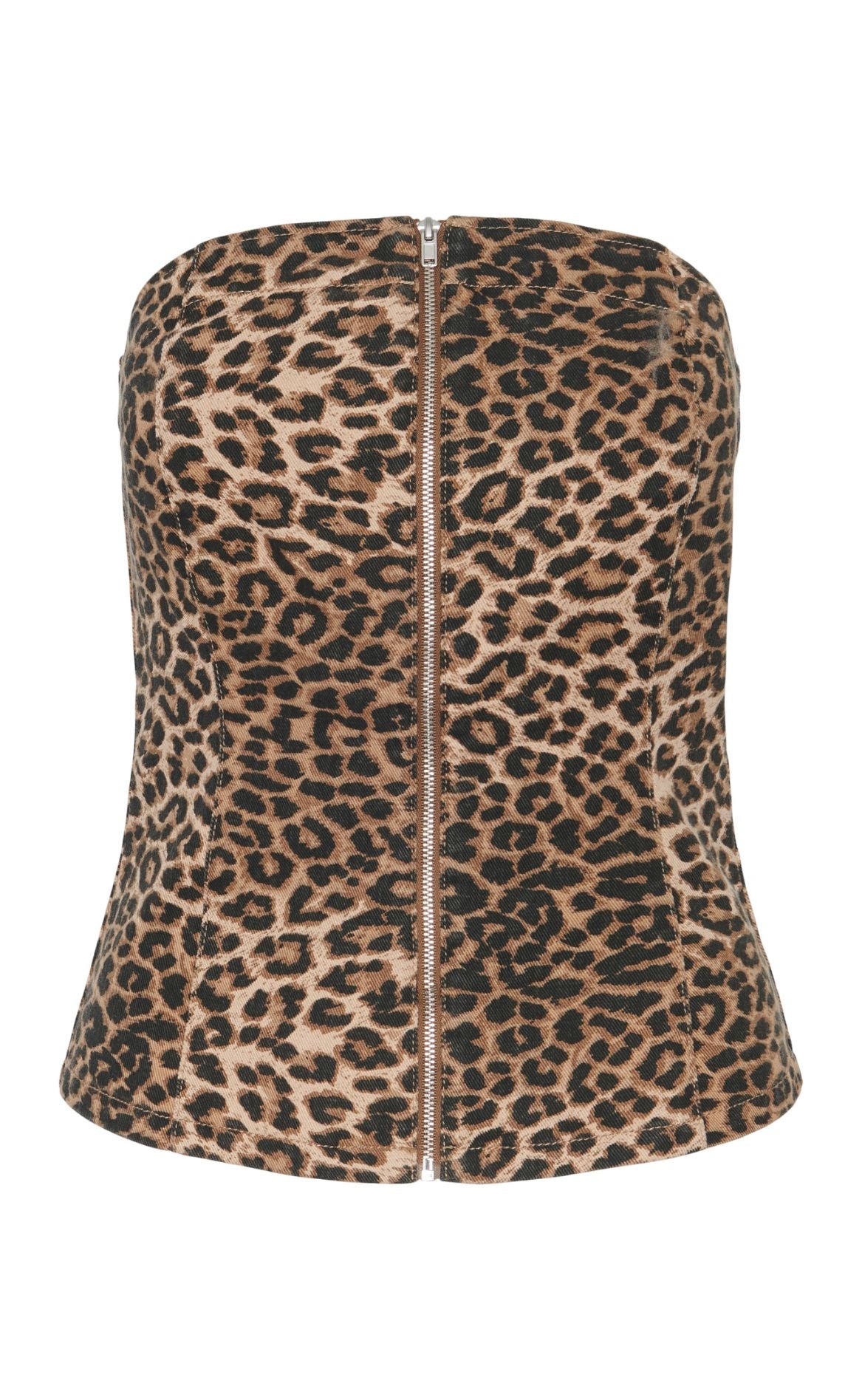 PIECES Top - Ginger Zip - Black Leo Denim