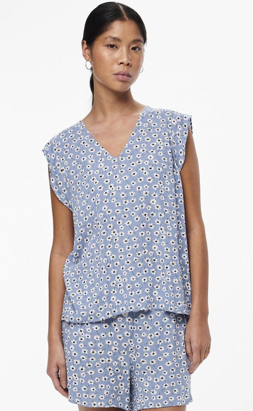 PIECES Top - Nya - Faded Denim