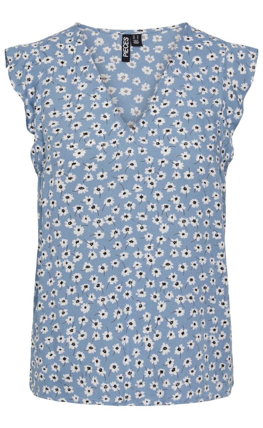 PIECES Top - Nya - Faded Denim
