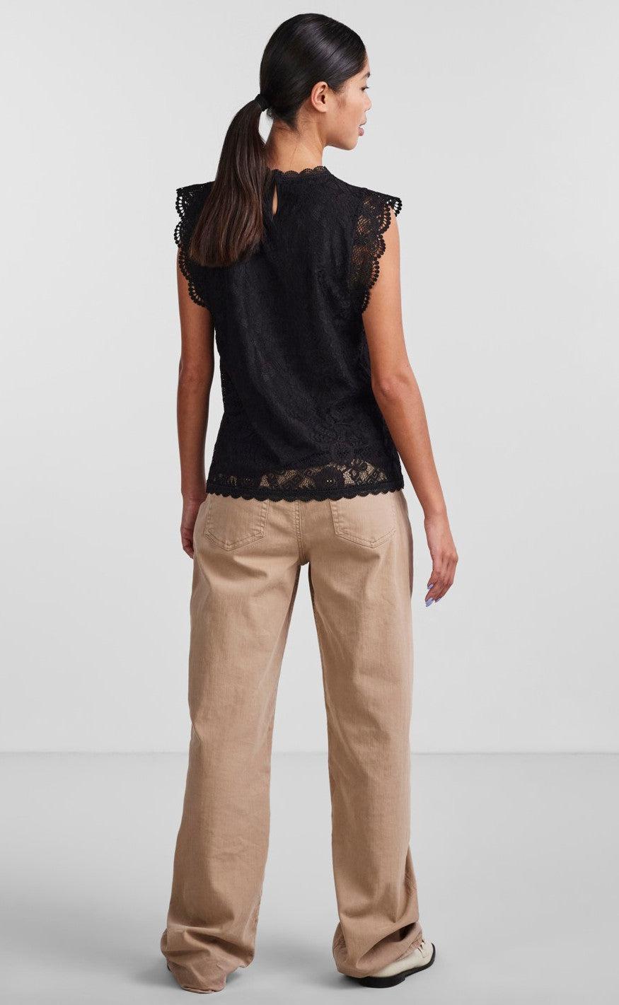 PIECES Top - Olline - Black
