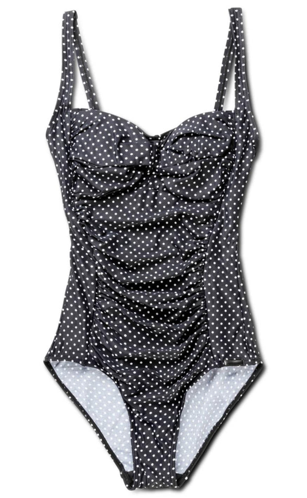 Panos Emporio Badedragt - Potenza Solid Recycled - Black White-Dots