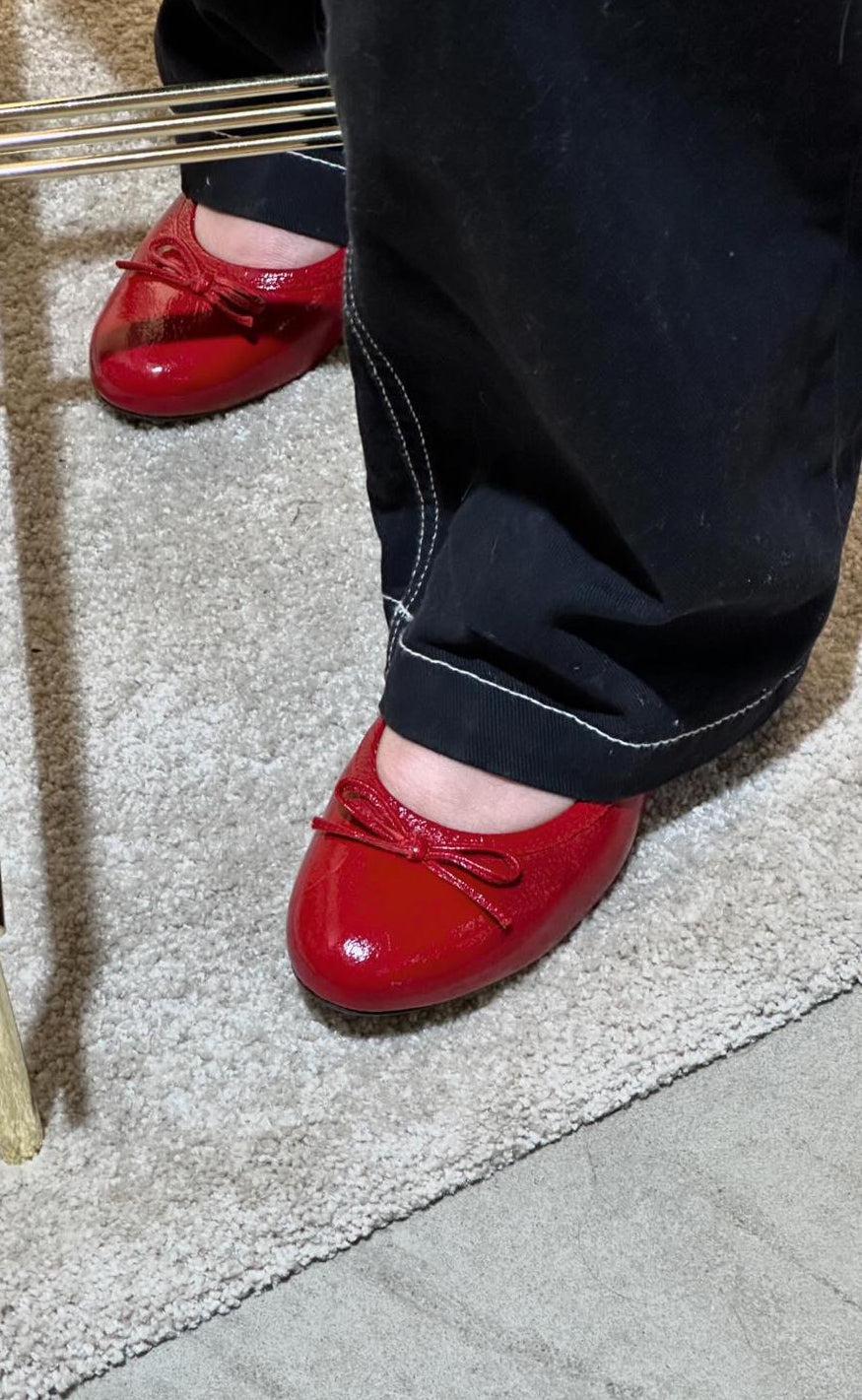 Phenumb Ballerina - Bisque - Leather Patent Red