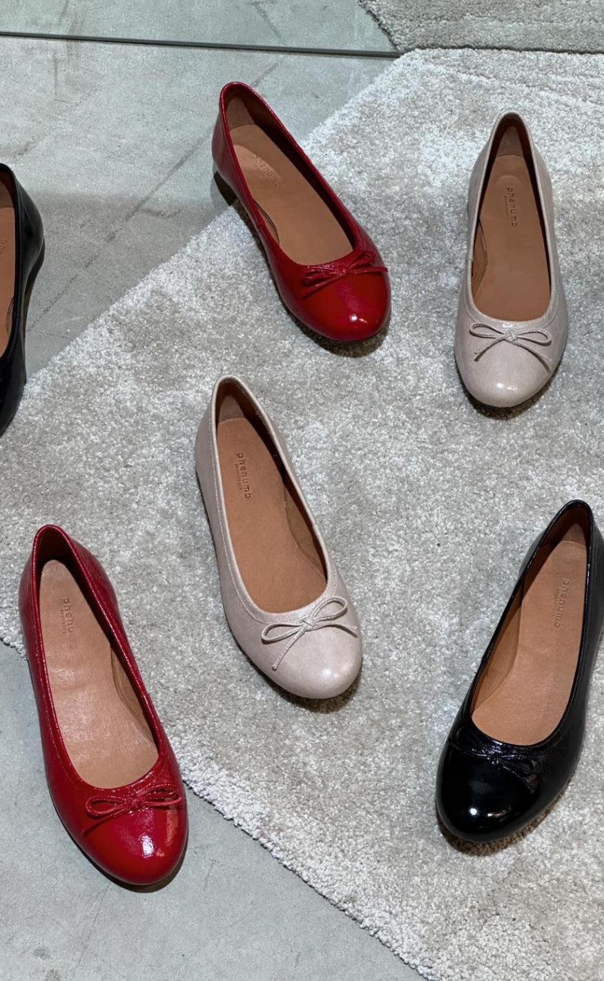 Phenumb Ballerina - Bisque - Leather Patent Red