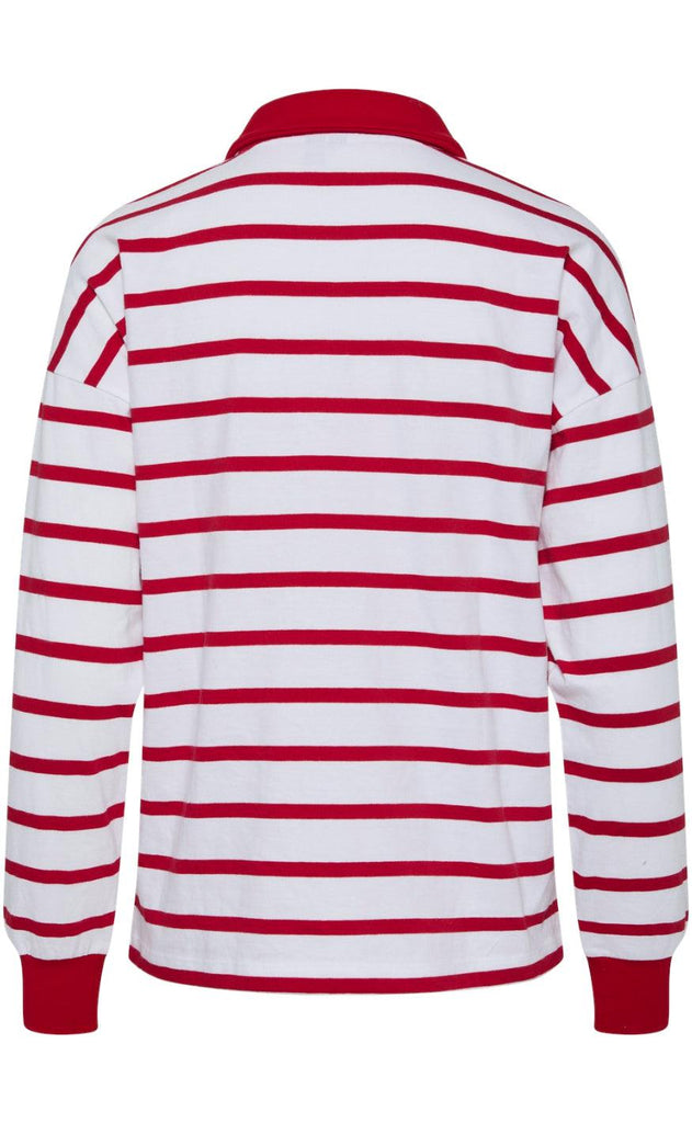 Pieces Bluse - Amilie - Bright White w. High Risk Red