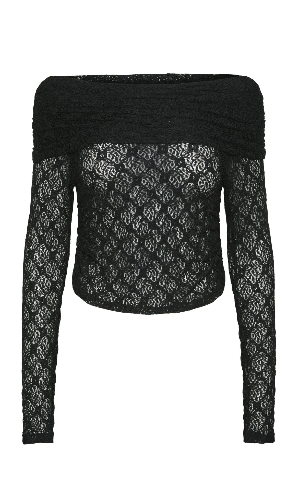 Pieces Bluse - Naya Off Shoulder Lace - Black